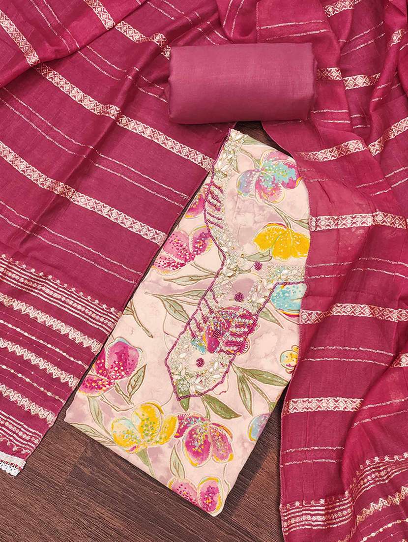 women floral embroidered unstitched suit set - 22224668 -  Standard Image - 1