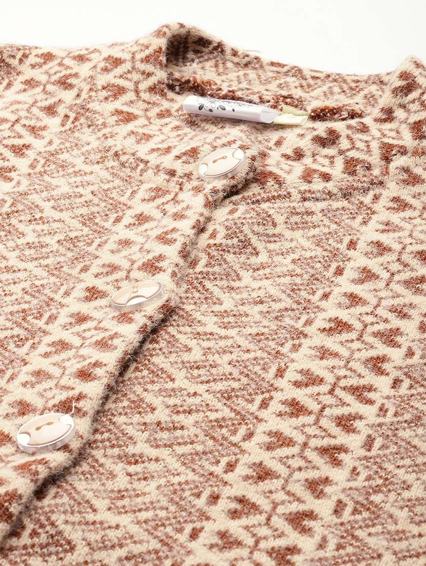 women self designed long sleeve cardigan - 22224750 -  Standard Image - 4