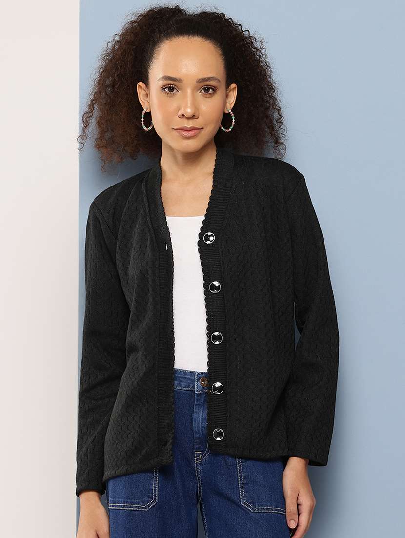 women self designed long sleeve cardigan