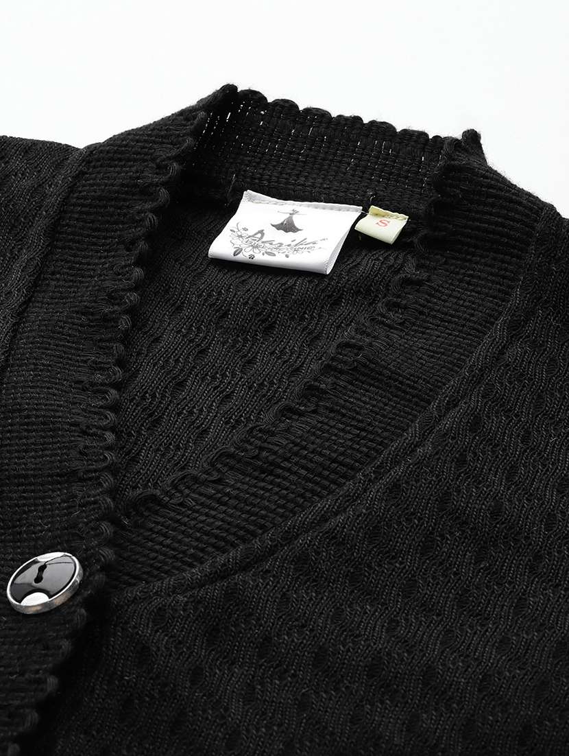 women self designed long sleeve cardigan - 22224754 -  Standard Image - 4