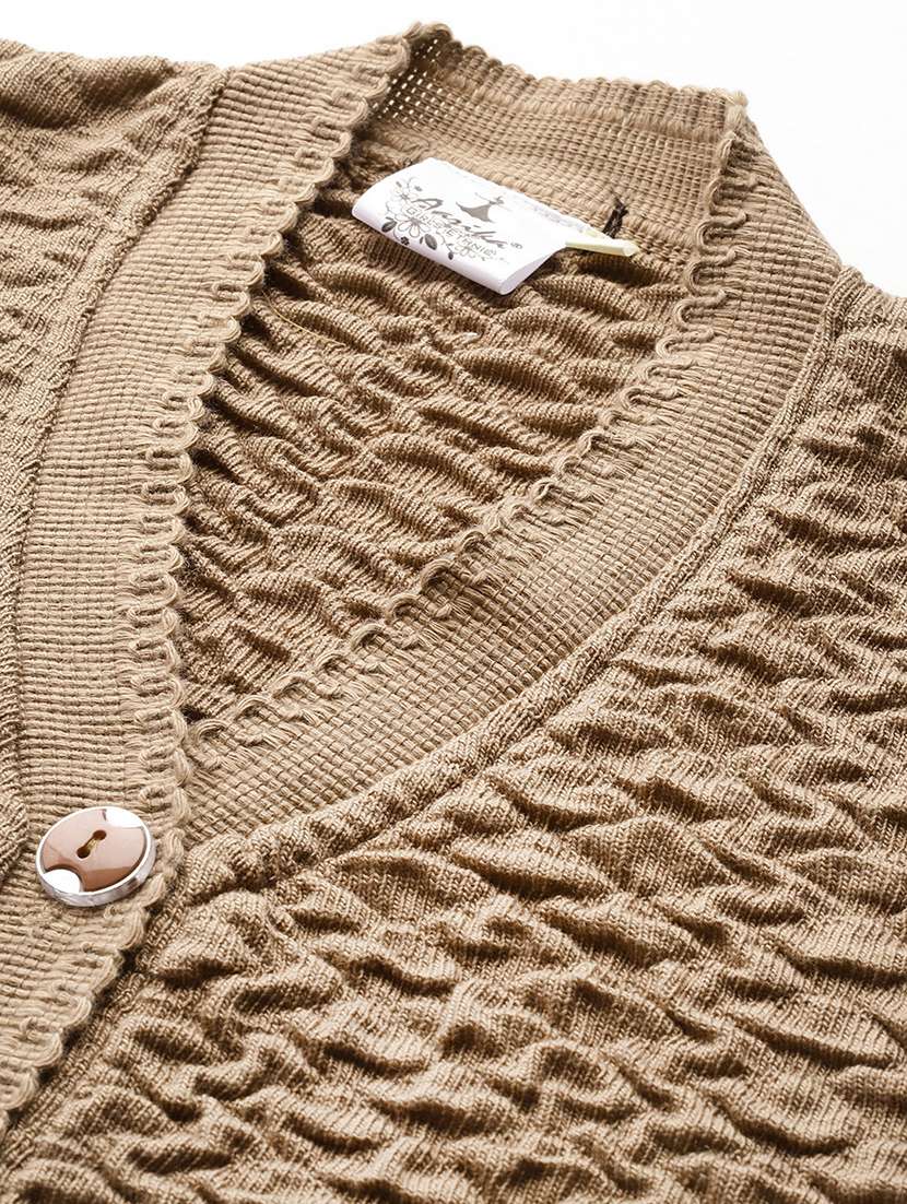 women self designed long sleeve cardigan - 22224765 -  Standard Image - 4