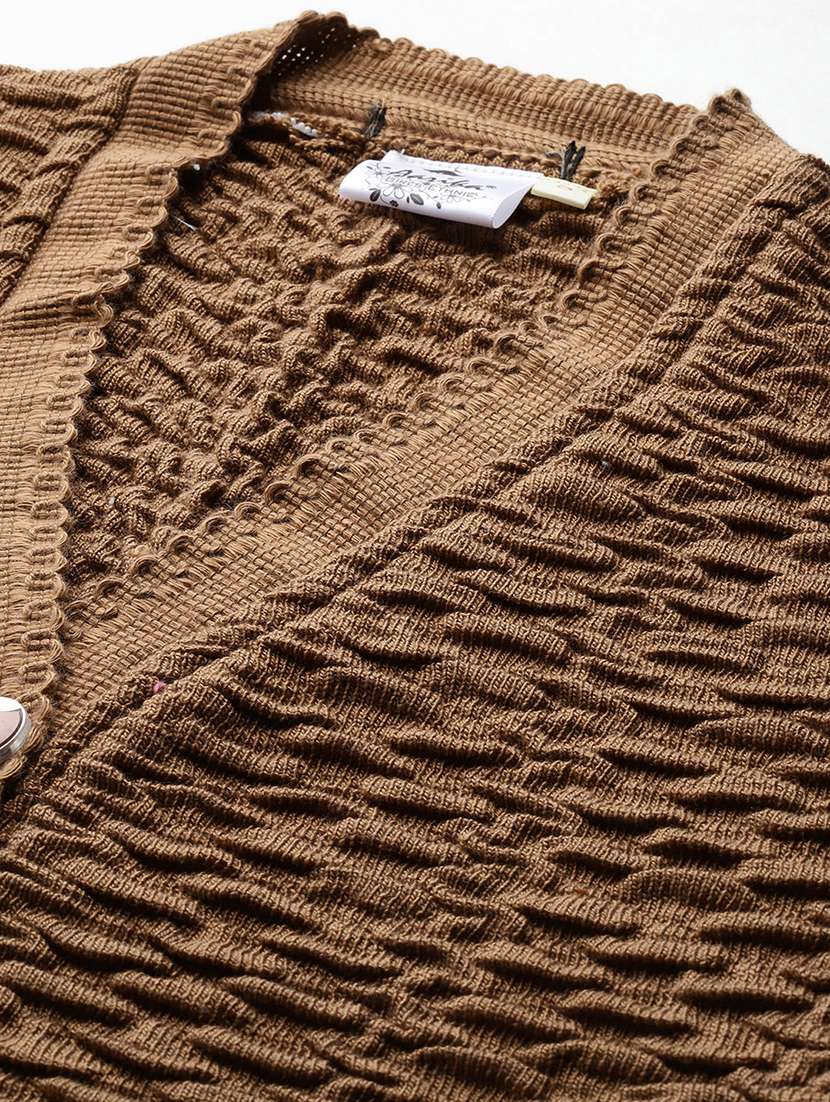 women self designed long sleeve cardigan - 22224766 -  Standard Image - 4