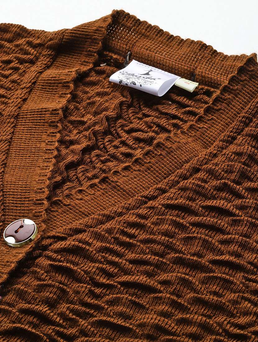 women self designed long sleeve cardigan - 22224767 -  Standard Image - 4