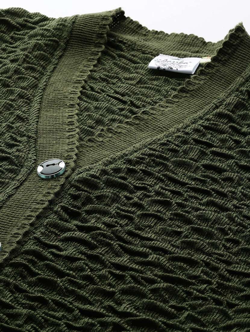 women self designed long sleeve cardigan - 22224768 -  Standard Image - 4