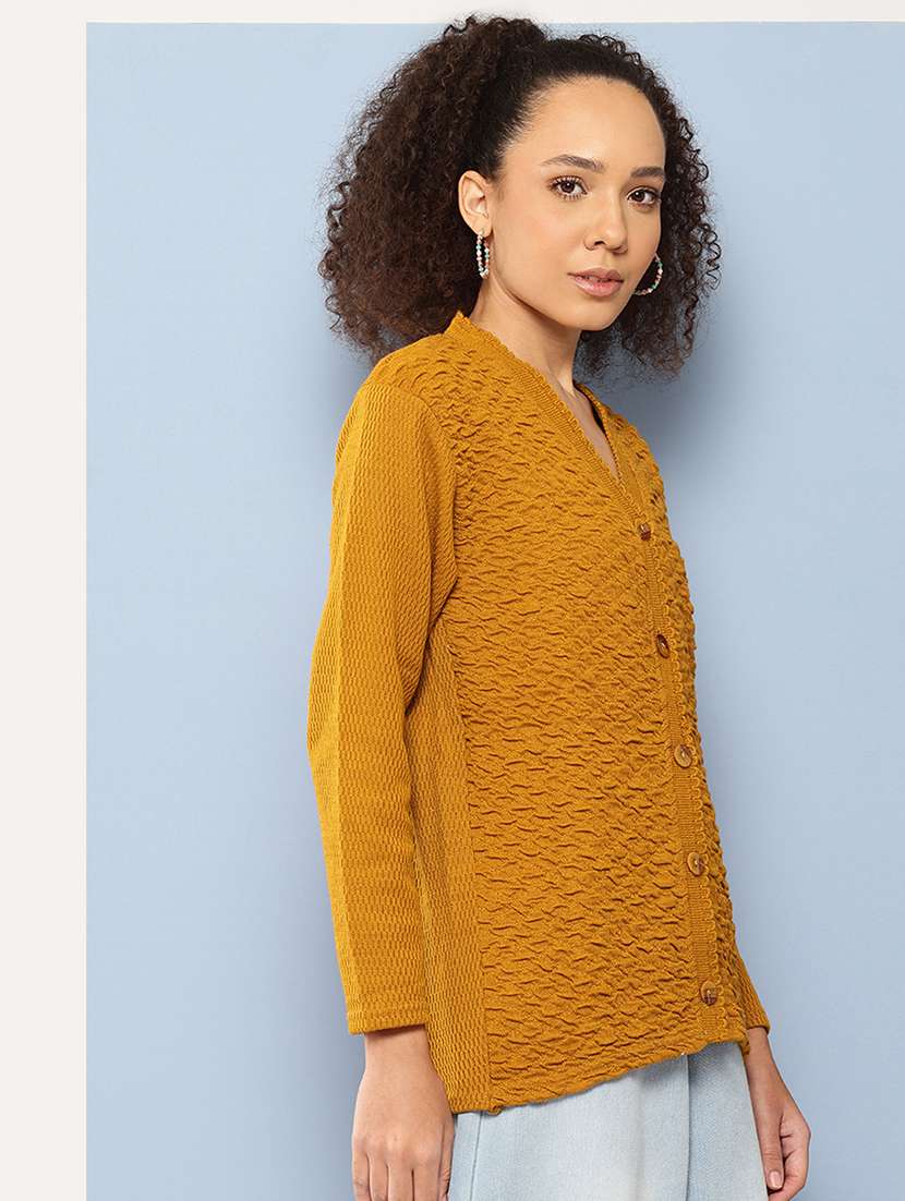 women self designed long sleeve cardigan - 22224769 -  Standard Image - 1