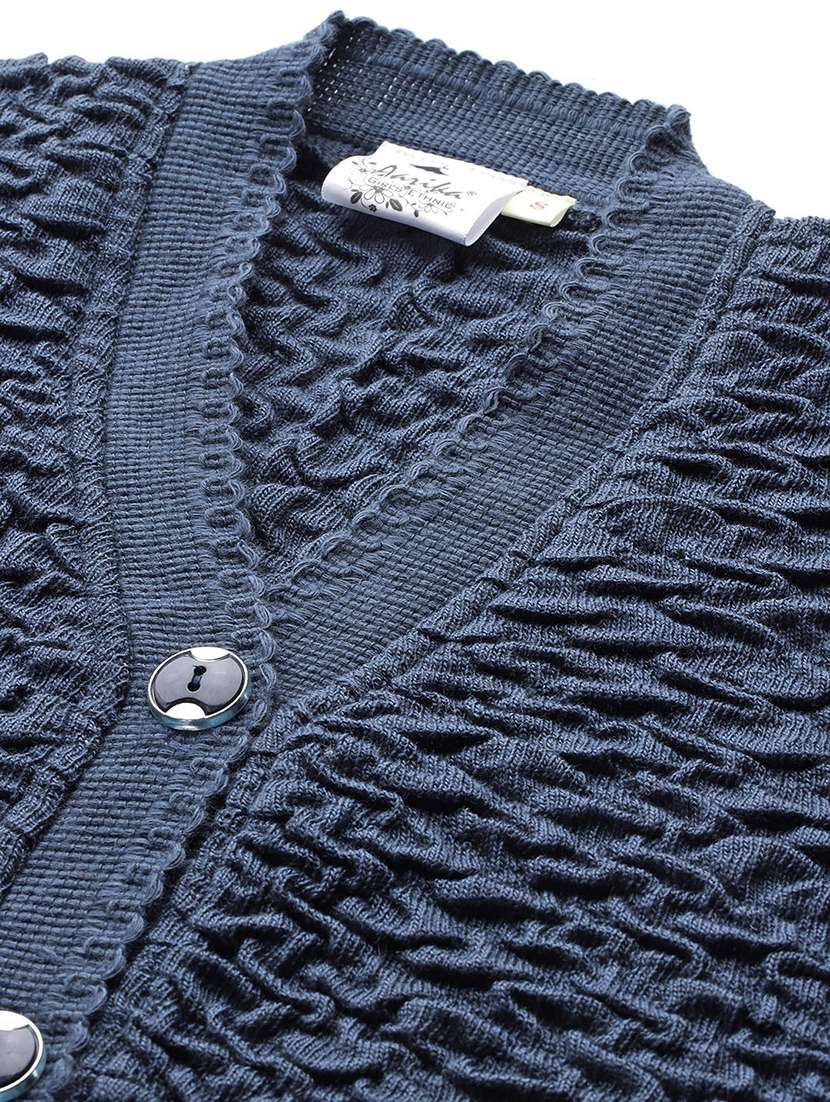 women self designed long sleeve cardigan - 22224772 -  Standard Image - 4