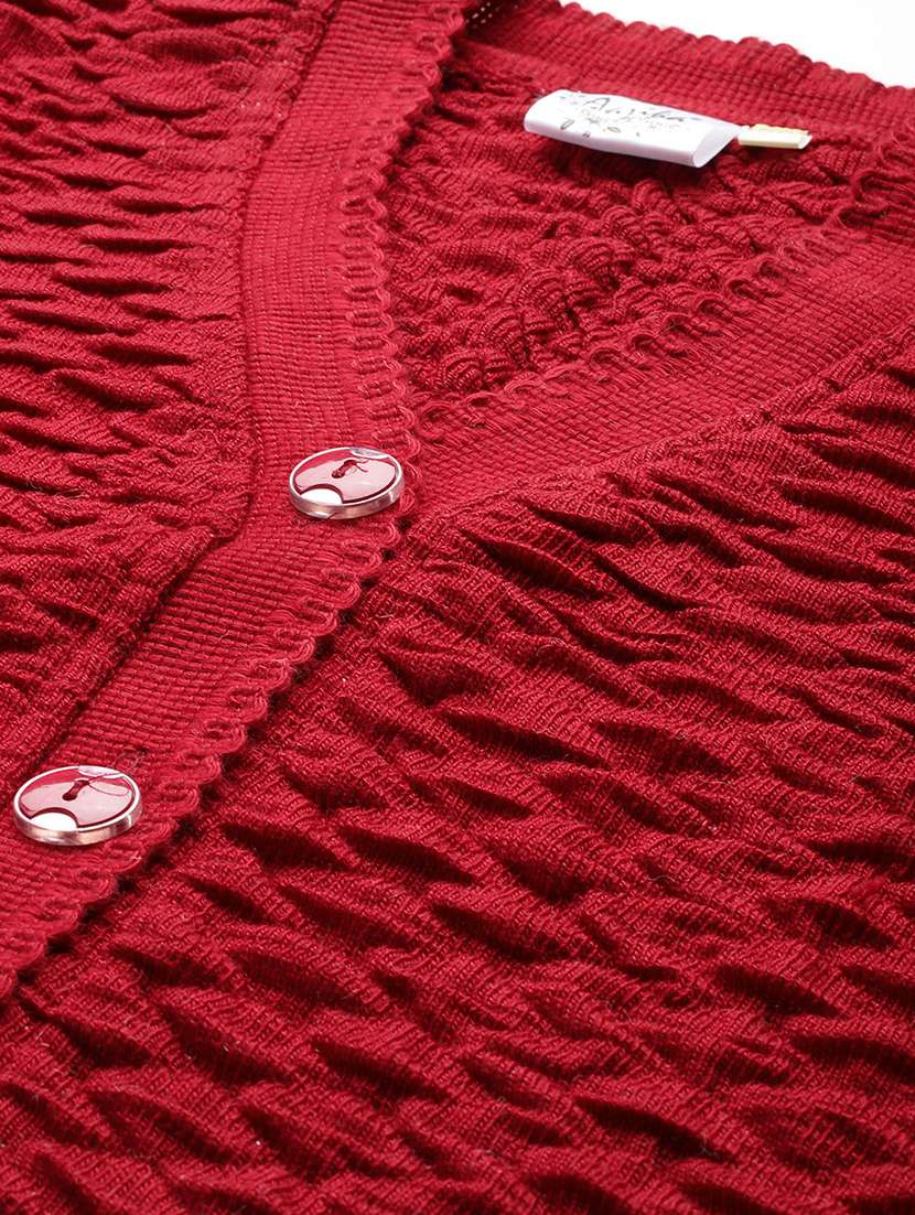 women self designed long sleeve cardigan - 22224776 -  Standard Image - 4