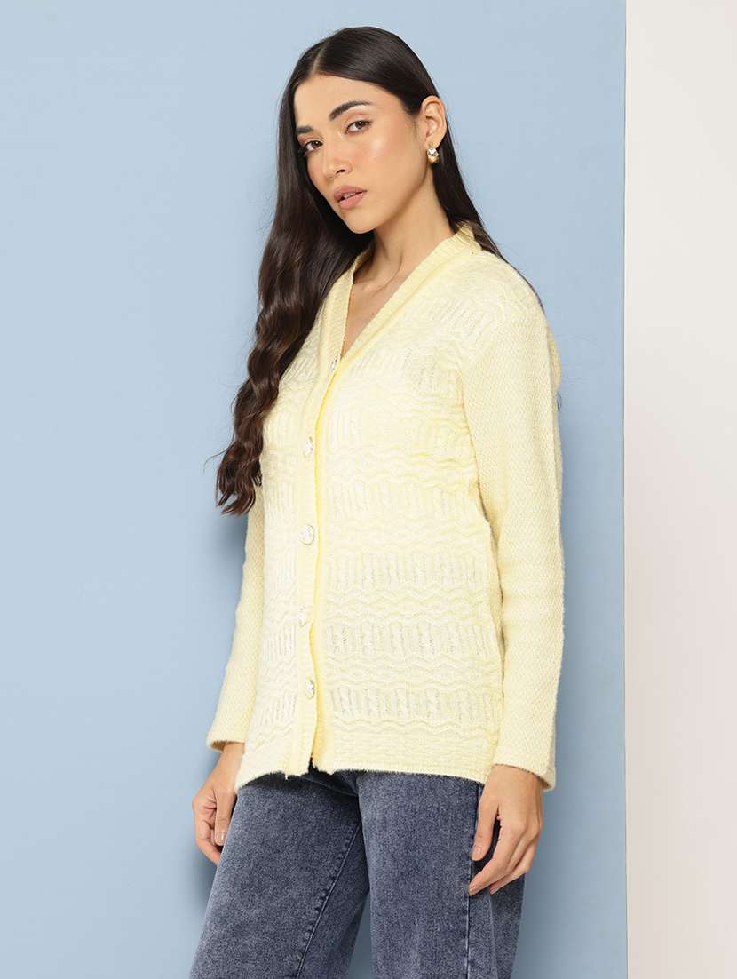 women self designed long sleeve cardigan - 22224784 -  Standard Image - 1