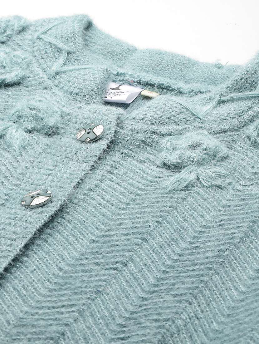 women self designed long sleeve cardigan - 22224798 -  Standard Image - 4