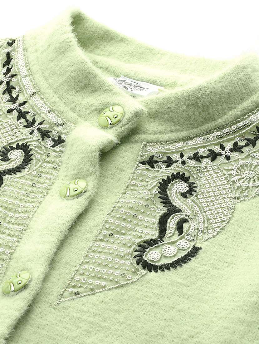 women self designed long sleeve cardigan - 22224802 -  Standard Image - 4