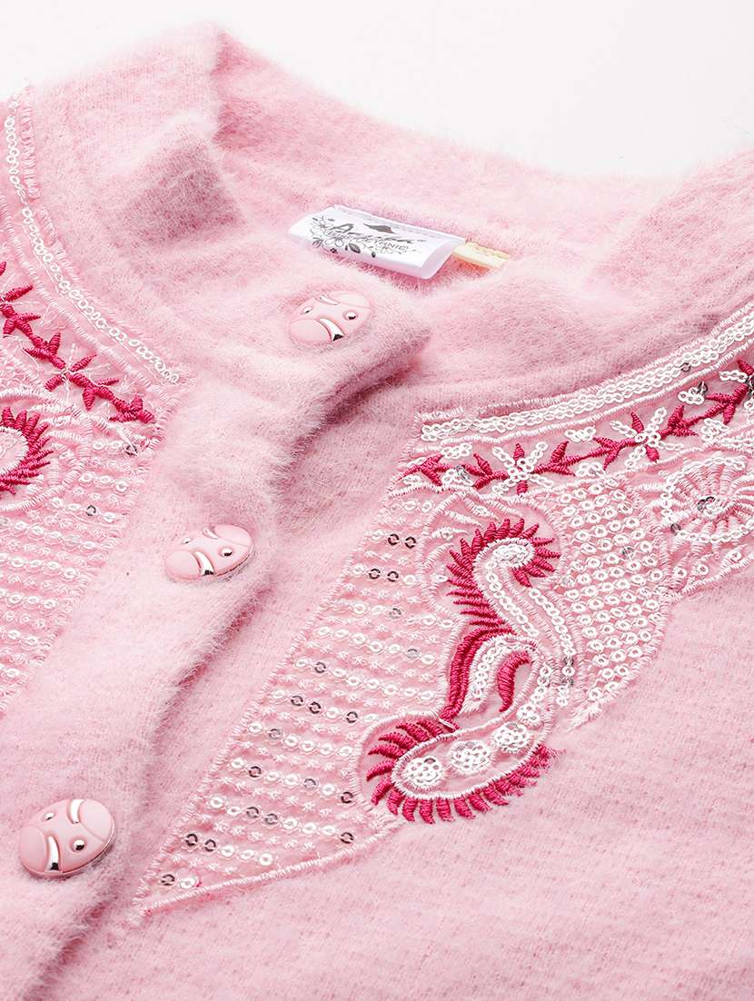 women self designed long sleeve cardigan - 22224806 -  Standard Image - 4