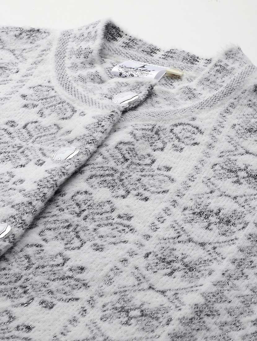 women self designed long sleeve cardigan - 22224816 -  Standard Image - 4