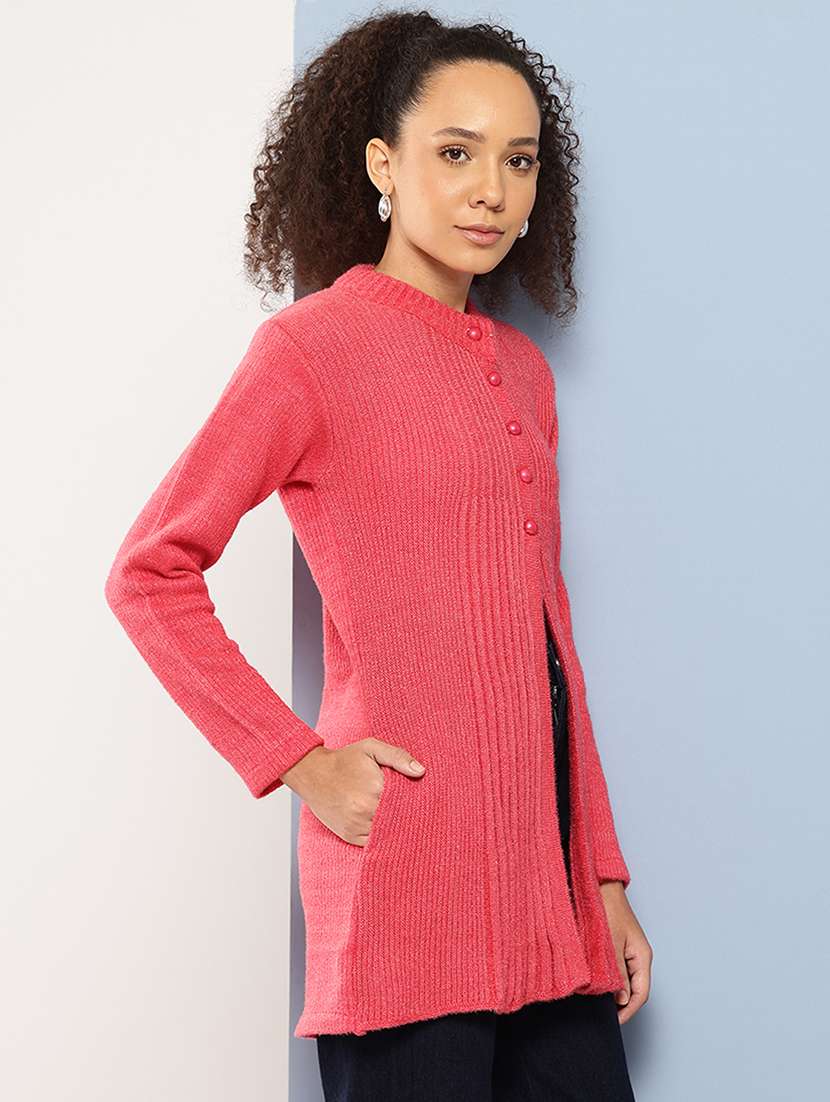 women solid long sleeve cardigan - 22224818 -  Standard Image - 1