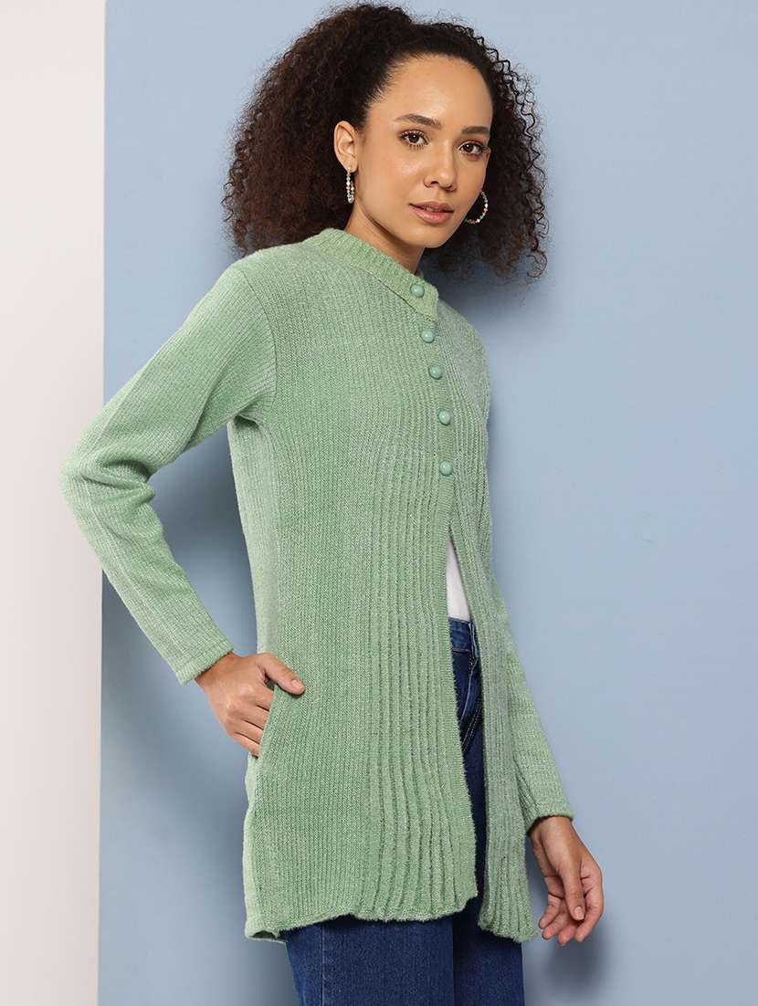 women self designed long sleeve cardigan - 22224820 -  Standard Image - 1