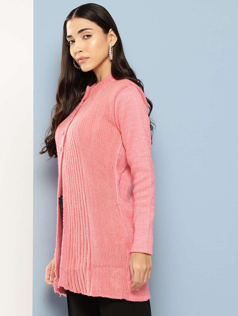 women self designed long sleeve cardigan - 22224822 -  Standard Image - 1