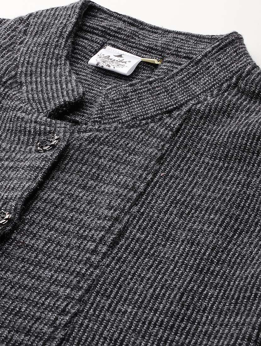 women self designed long sleeve cardigan - 22224829 -  Standard Image - 4