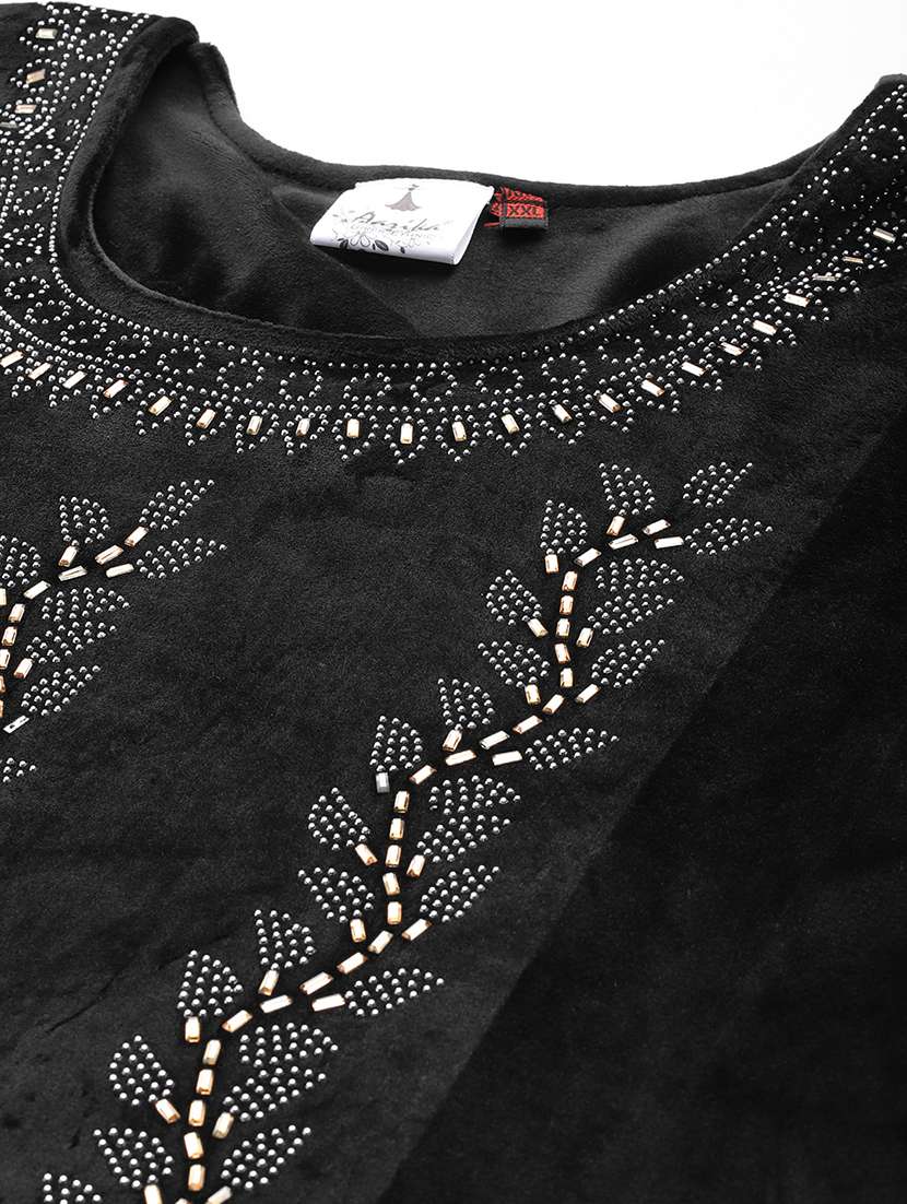 women plus size embellished three quarter sleeve kurta pant with dupatta set - 22224874 -  Standard Image - 4