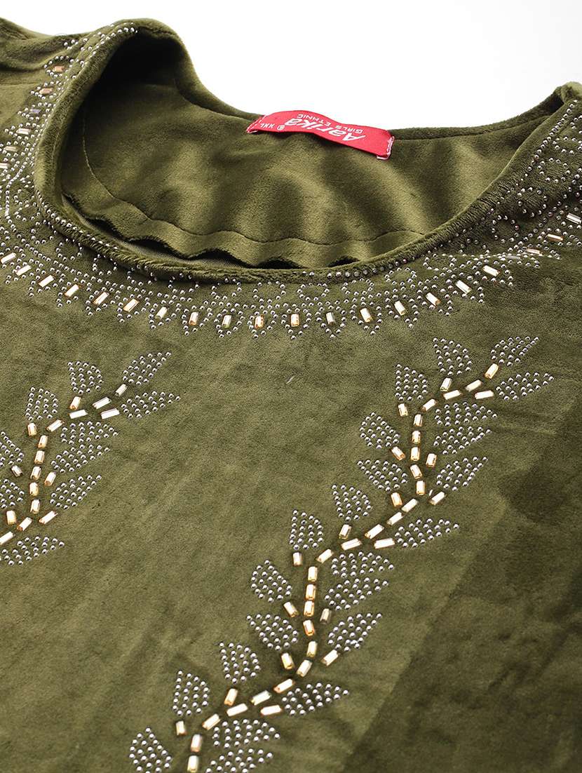 women plus size embellished three quarter sleeve kurta pant with dupatta set - 22224878 -  Standard Image - 4