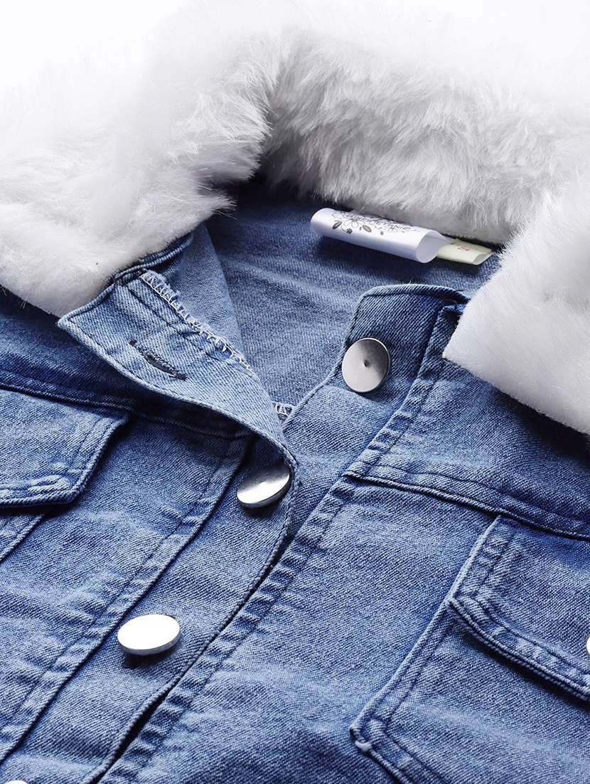 women solid long sleeve denim jacket - 22224935 -  Standard Image - 4