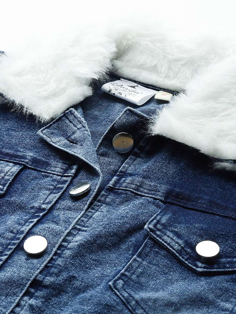 women solid long sleeve denim jacket - 22224936 -  Standard Image - 4