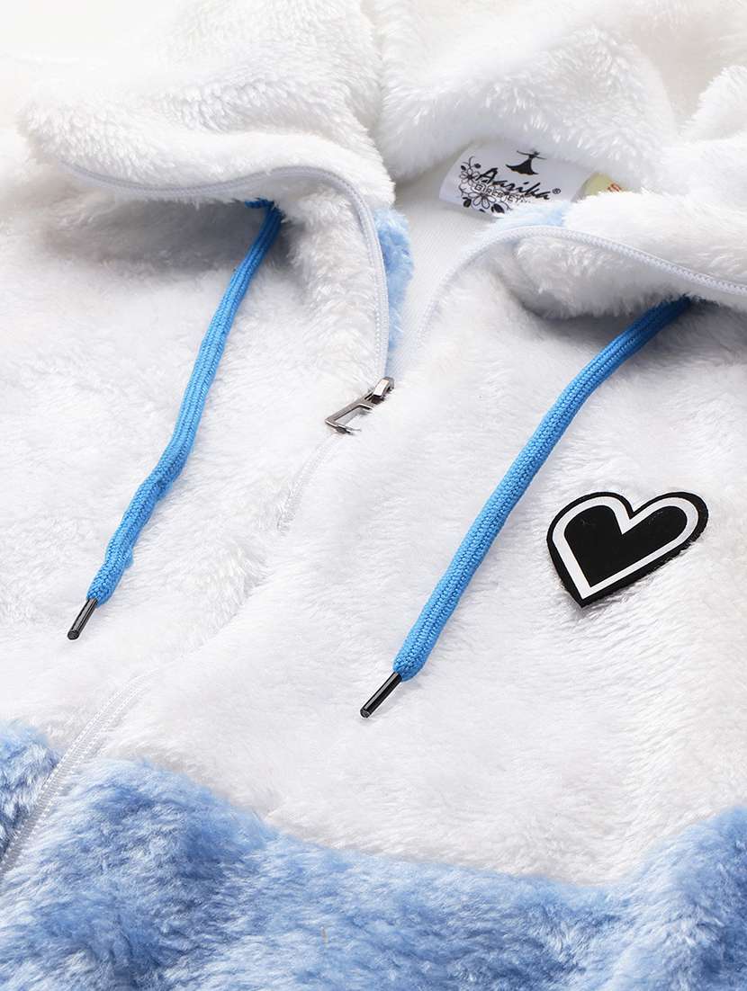 women color block long sleeve hooded jacket - 22224942 -  Standard Image - 4