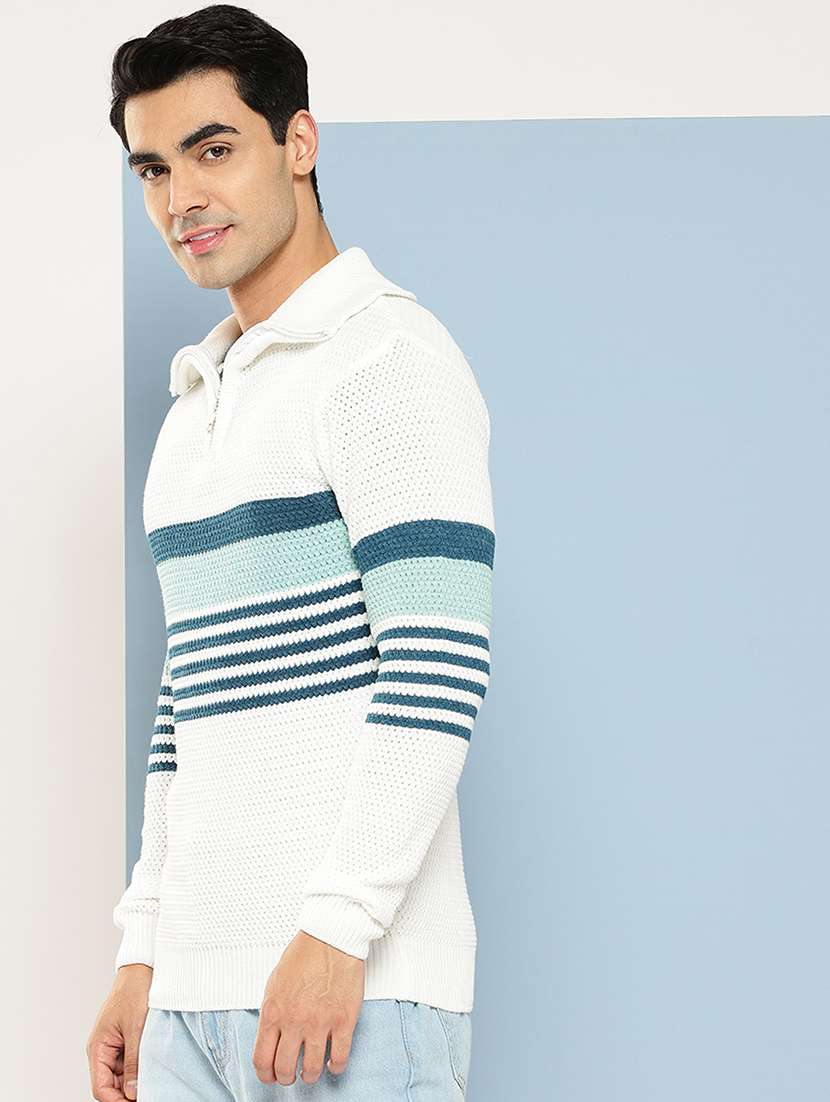 men striped long sleeve regular fit pullover  - 22224960 -  Standard Image - 1