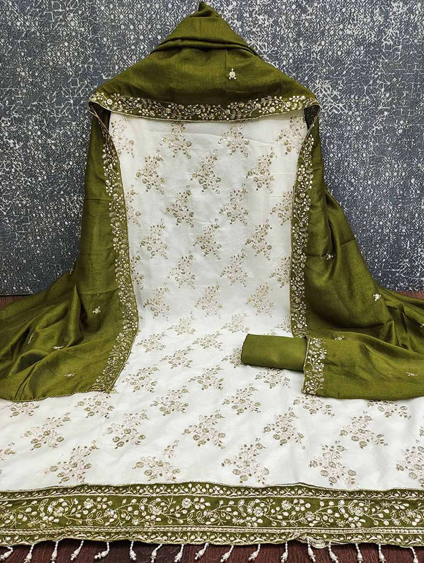 women solid with work embroidered unstitched suit set - 22224963 -  Standard Image - 1