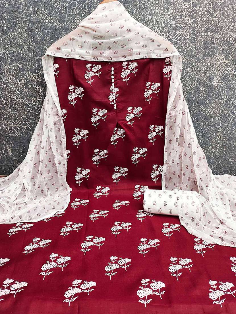 women floral printed unstitched suit set - 22224999 -  Standard Image - 1