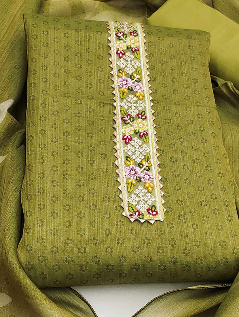 women self design embroidered unstitched suit set - 22225045 -  Standard Image - 1