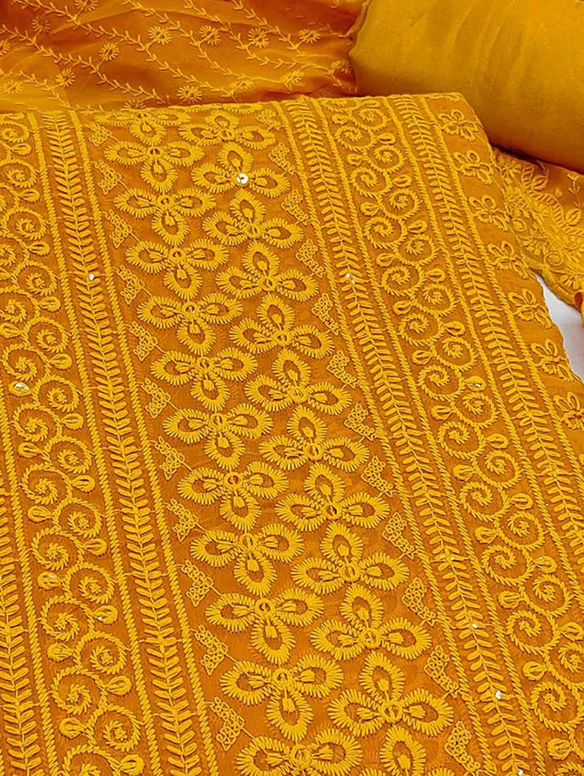 women solid with work embroidered unstitched suit set - 22225063 -  Standard Image - 1