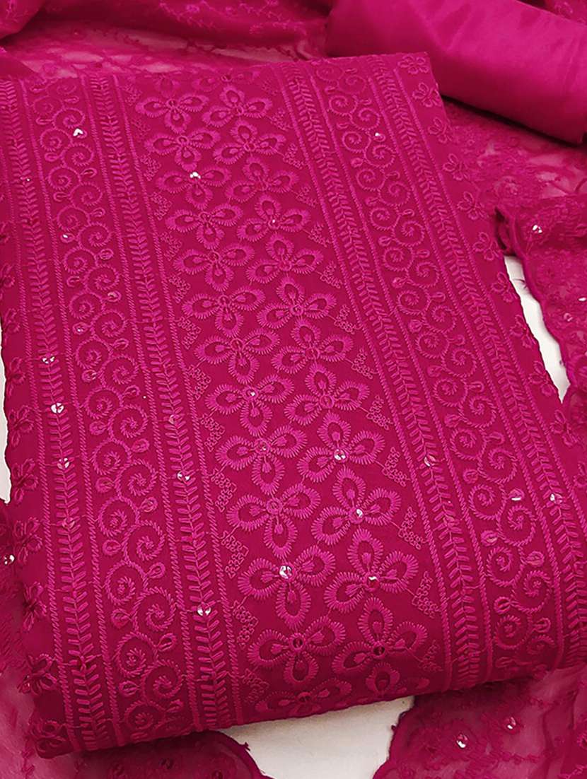 women solid with work embroidered unstitched suit set - 22225065 -  Standard Image - 1