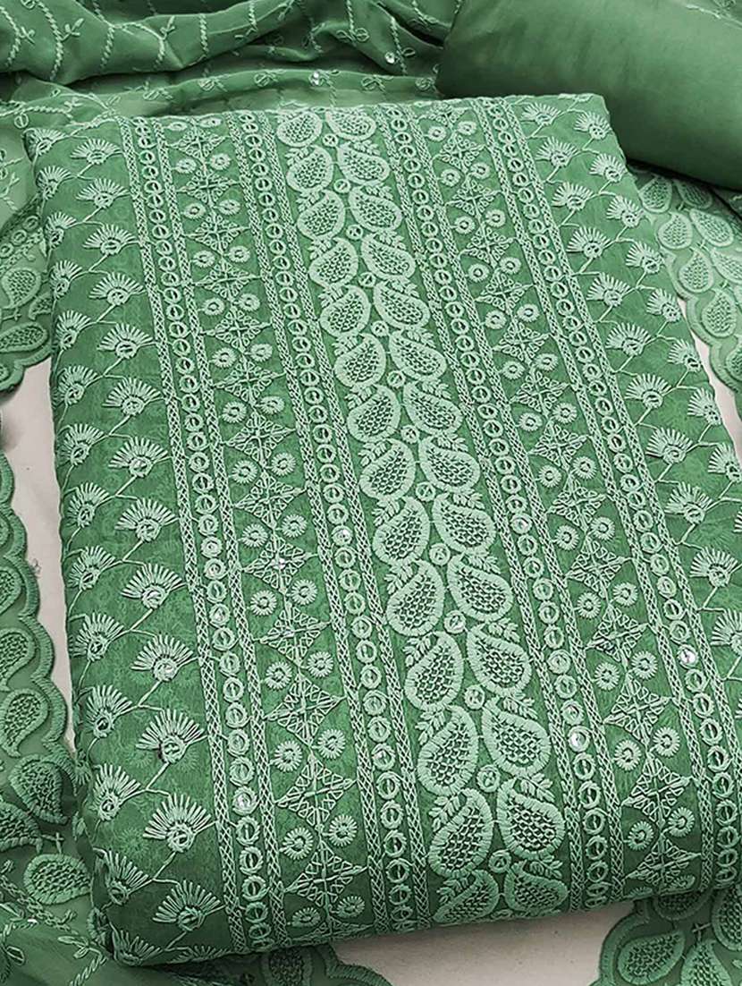 women solid with work embroidered unstitched suit set - 22225066 -  Standard Image - 1