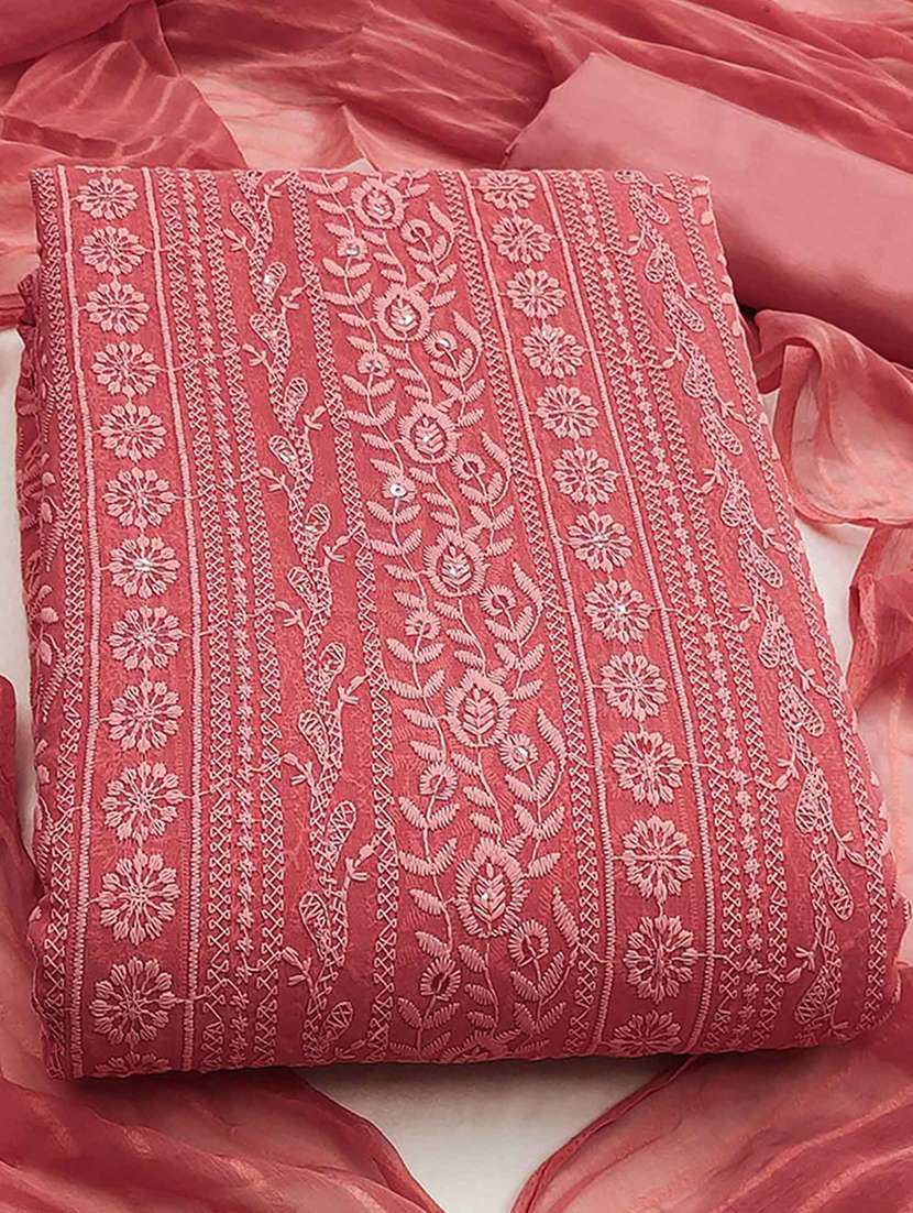 women solid with work embroidered unstitched suit set - 22225087 -  Standard Image - 1