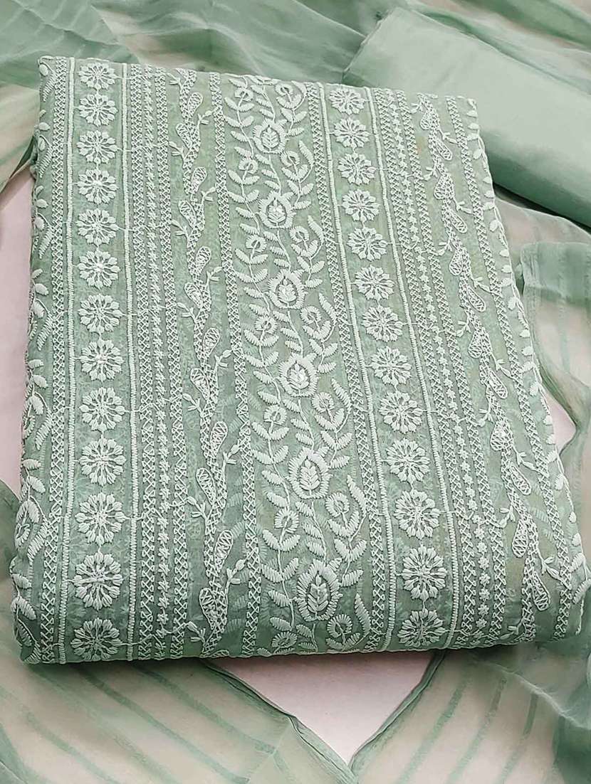 women solid with work embroidered unstitched suit set - 22225088 -  Standard Image - 1