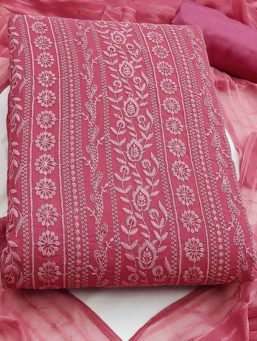 women solid with work embroidered unstitched suit set - 22225090 -  Standard Image - 1