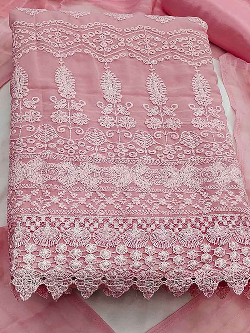 women solid with work embroidered unstitched suit set - 22225092 -  Standard Image - 1