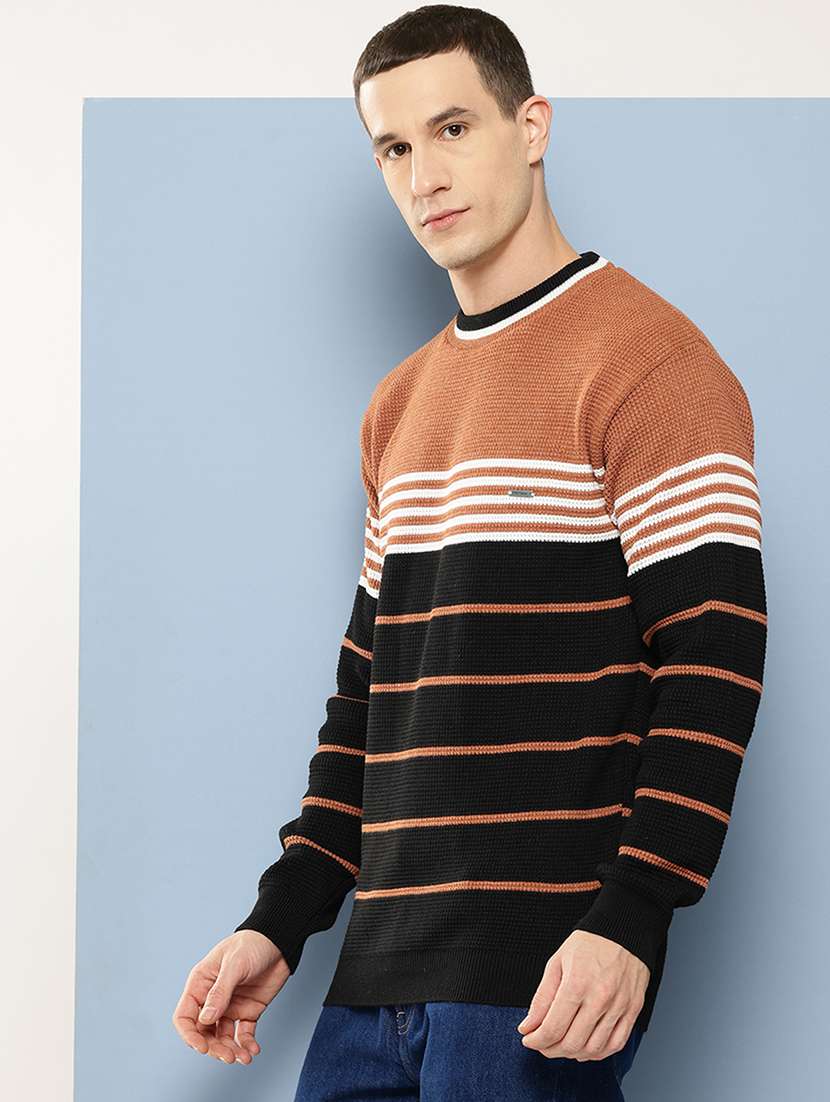 men striped long sleeve regular fit pullover  - 22225099 -  Standard Image - 1