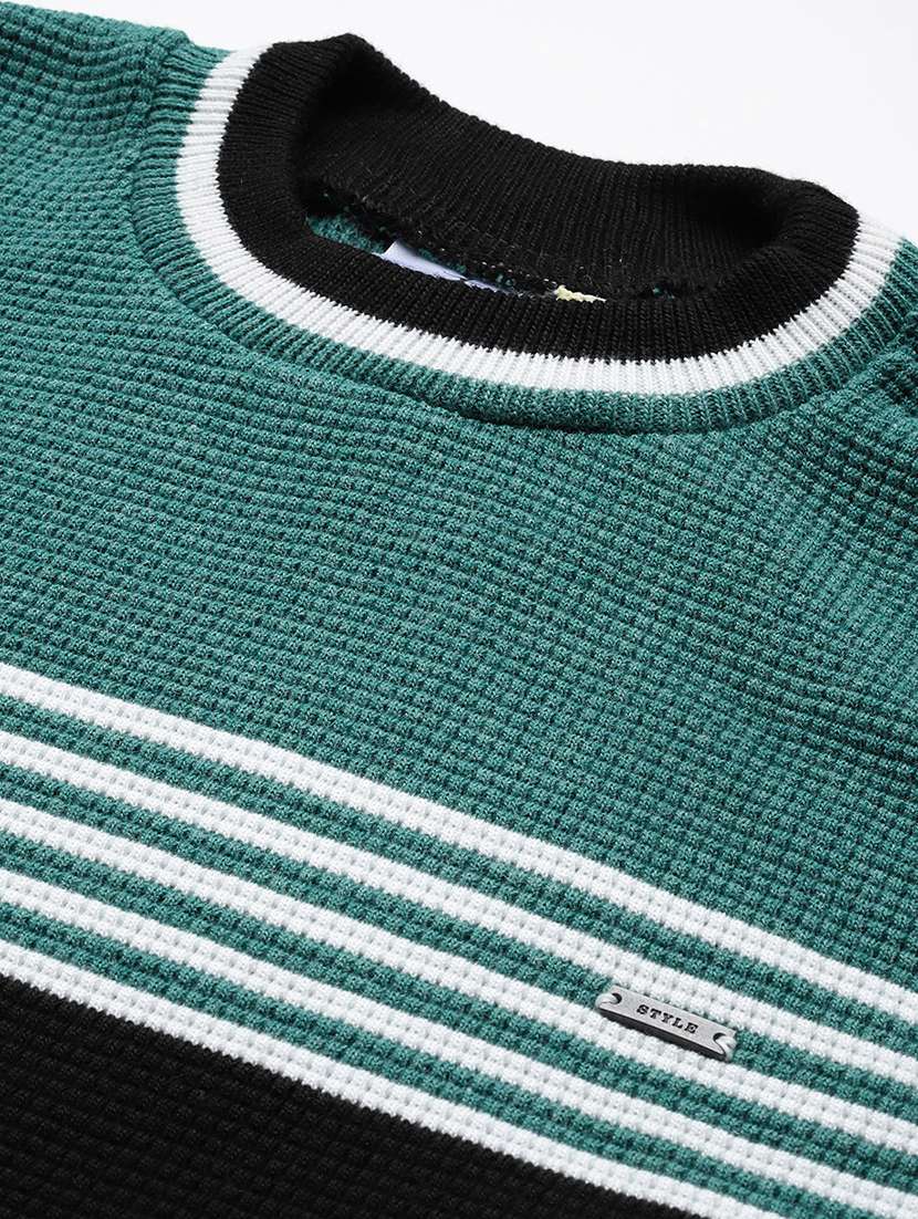 men striped long sleeve regular fit pullover  - 22225100 -  Standard Image - 4