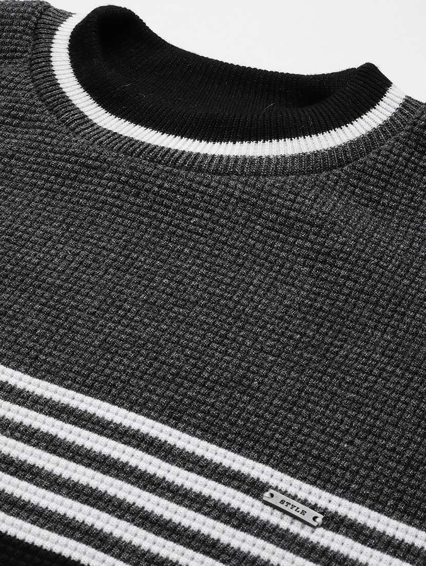 men striped long sleeve regular fit pullover  - 22225101 -  Standard Image - 4