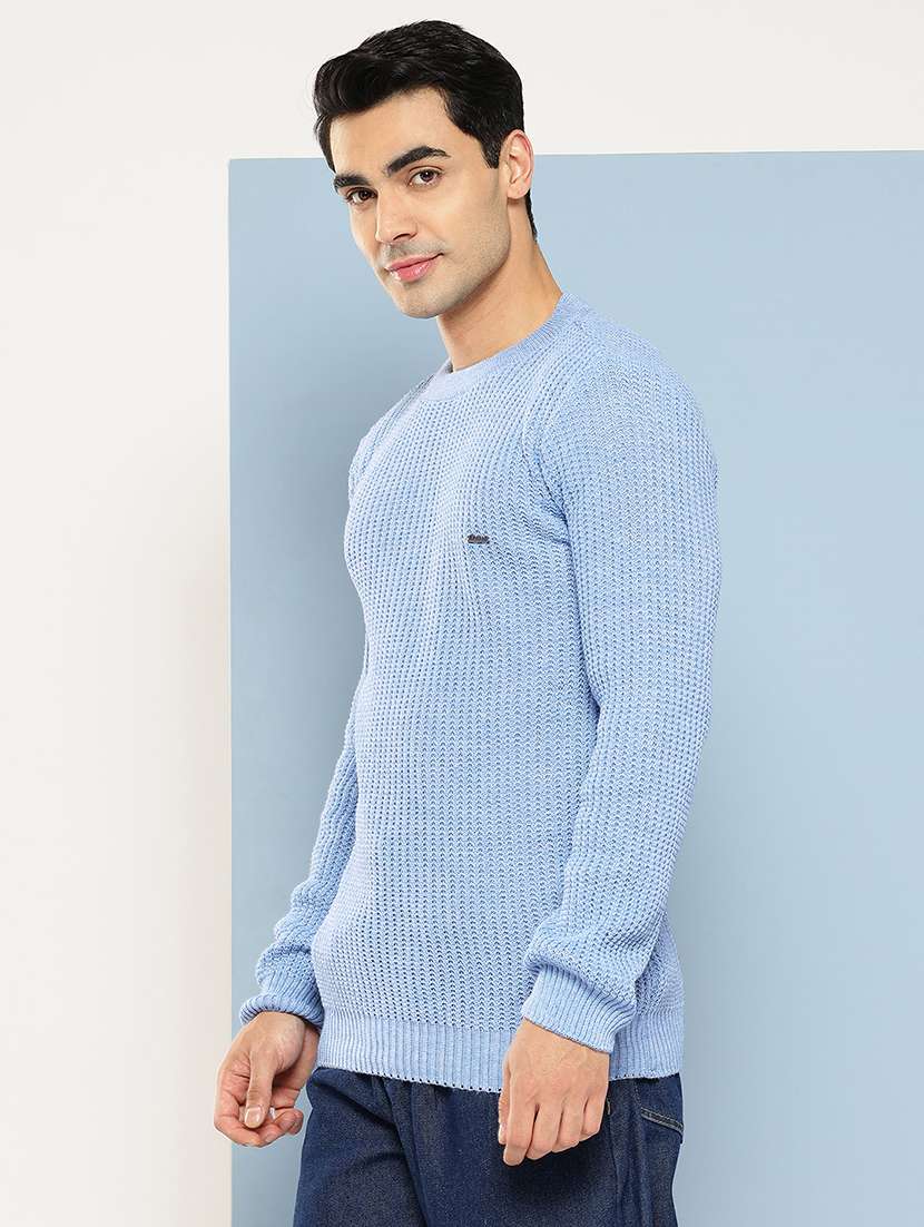 men self design long sleeve regular fit pullover  - 22225111 -  Standard Image - 1