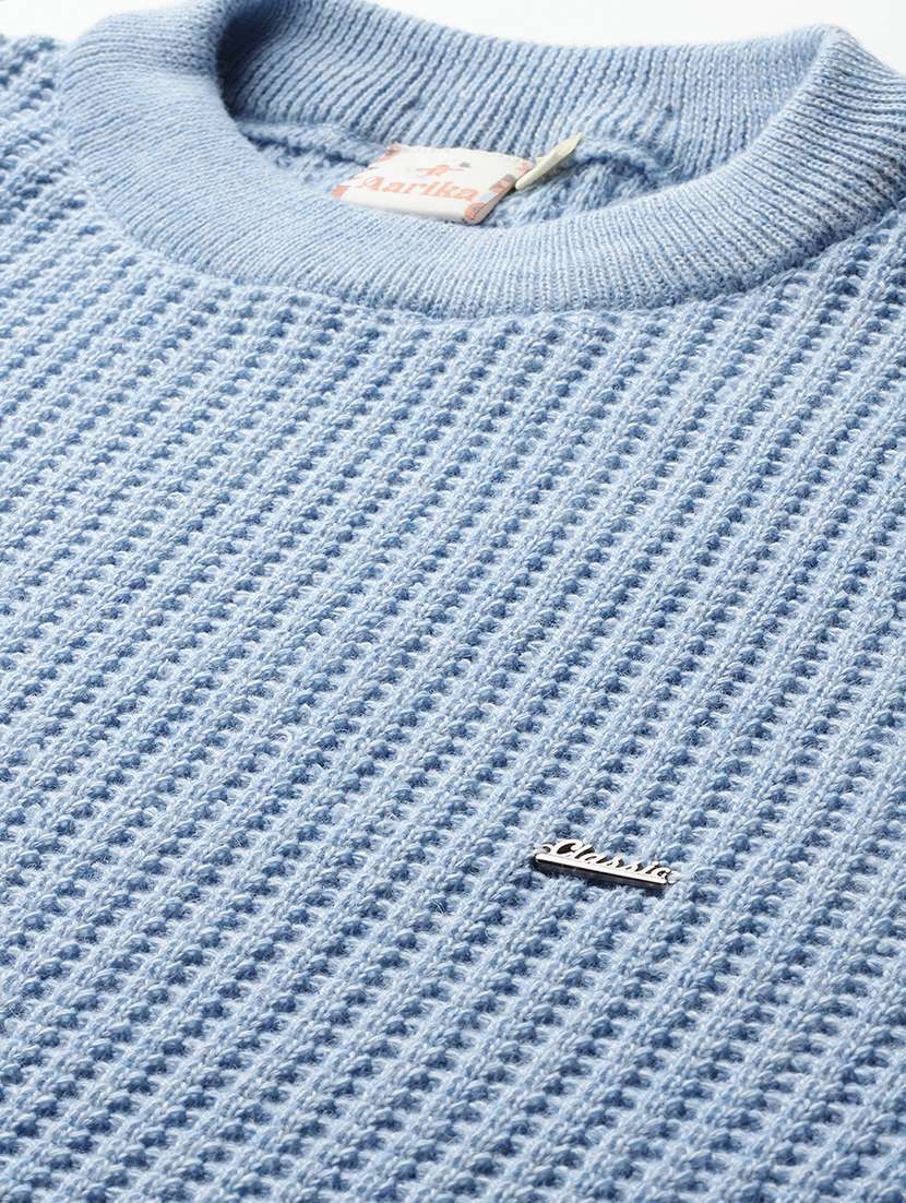 men self design long sleeve regular fit pullover  - 22225111 -  Standard Image - 4