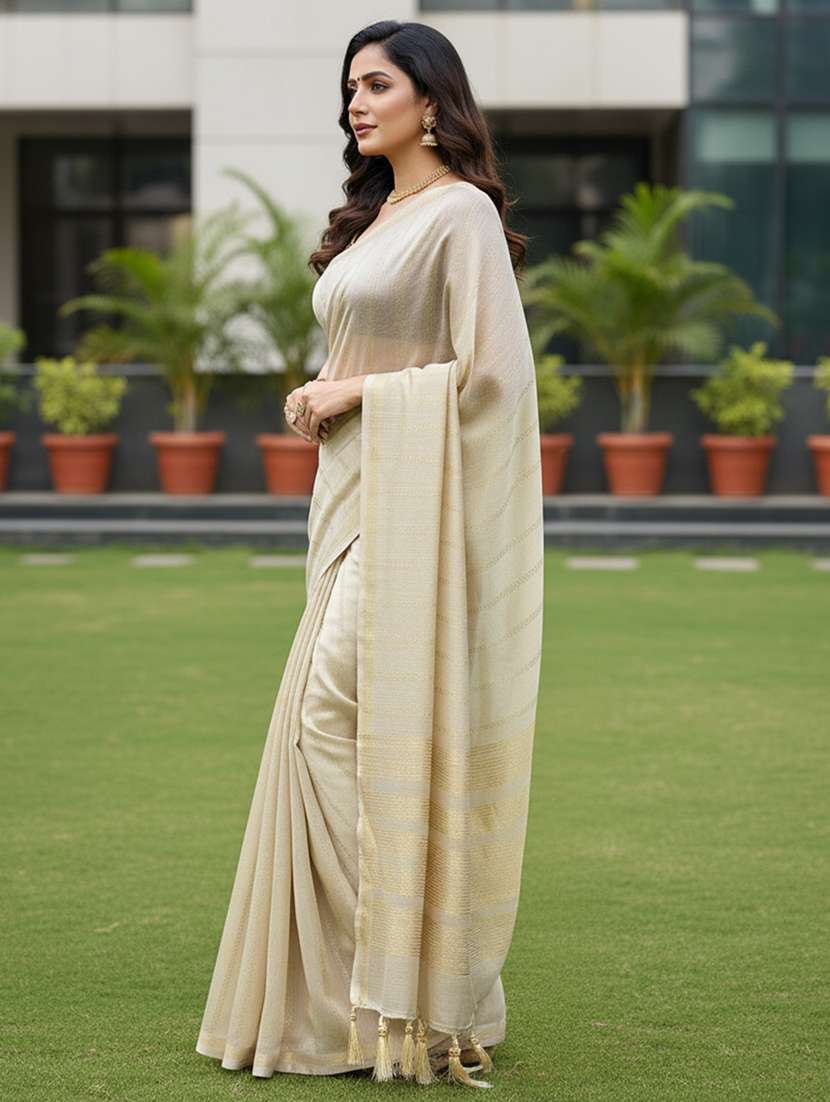 women foil printed embellished saree with blouse - 22225113 -  Standard Image - 1