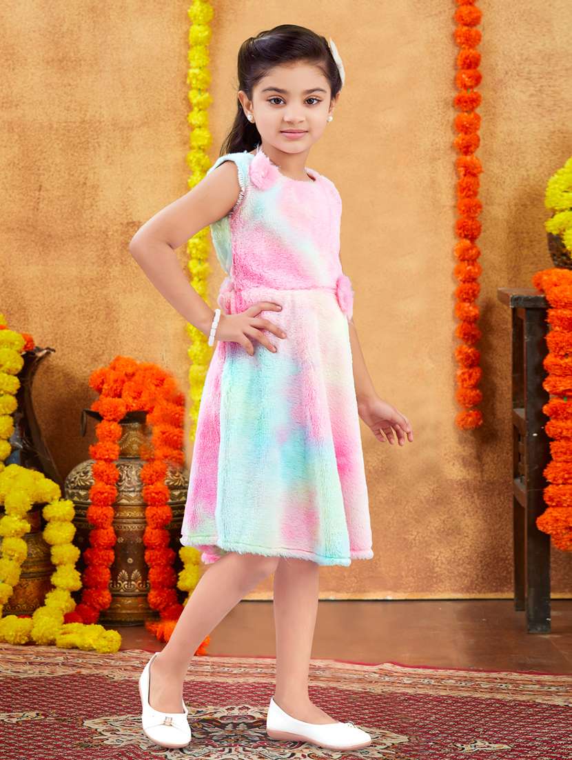 girls printed sleevless fit & flare dress - 22225122 -  Standard Image - 1