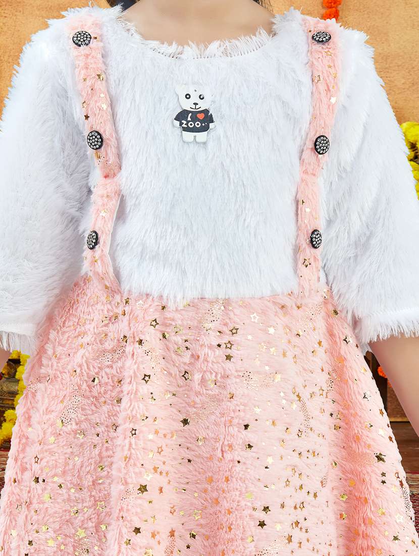 girls foil print three quarter sleeve fit & flare dress - 22225124 -  Standard Image - 4