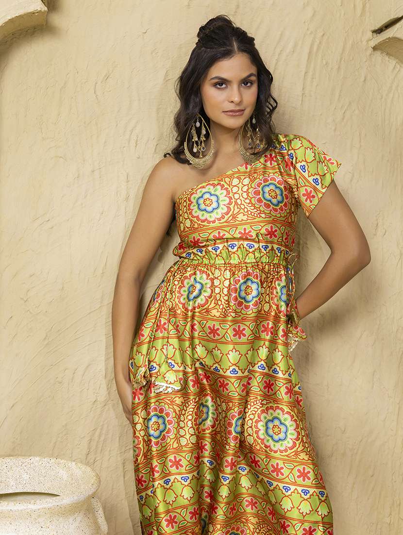 women printed single shoulder jumpsuit - 22225148 -  Standard Image - 4