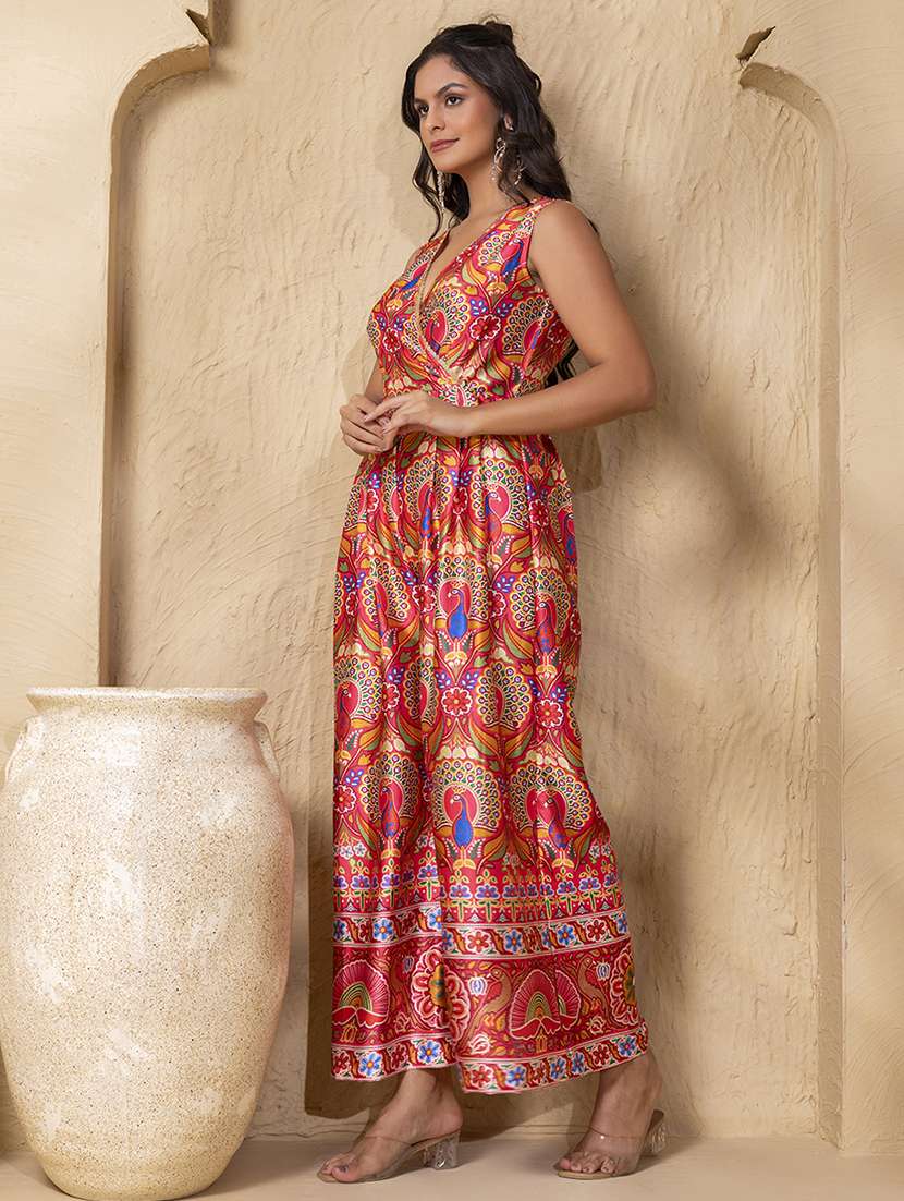 women printed sleeveless ethnic jumpsuit - 22225151 -  Standard Image - 1