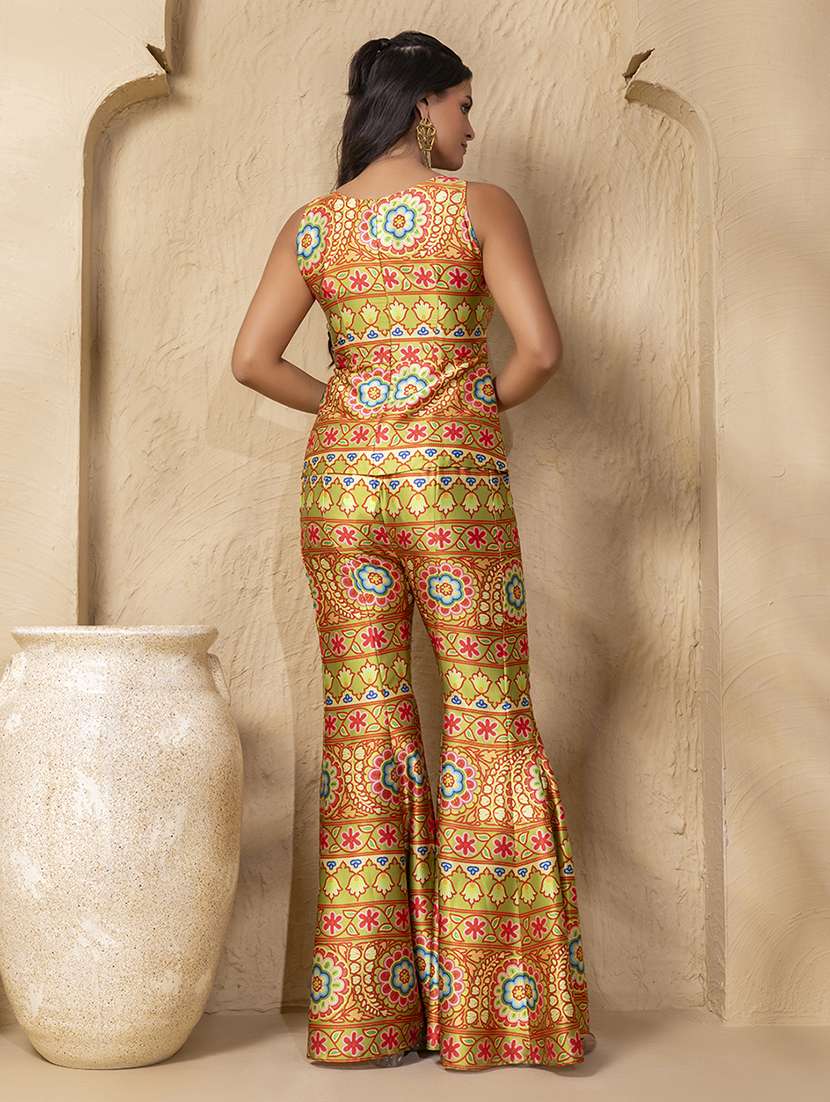 women printed sleeveless ethnic co-ord set - 22225162 -  Standard Image - 4