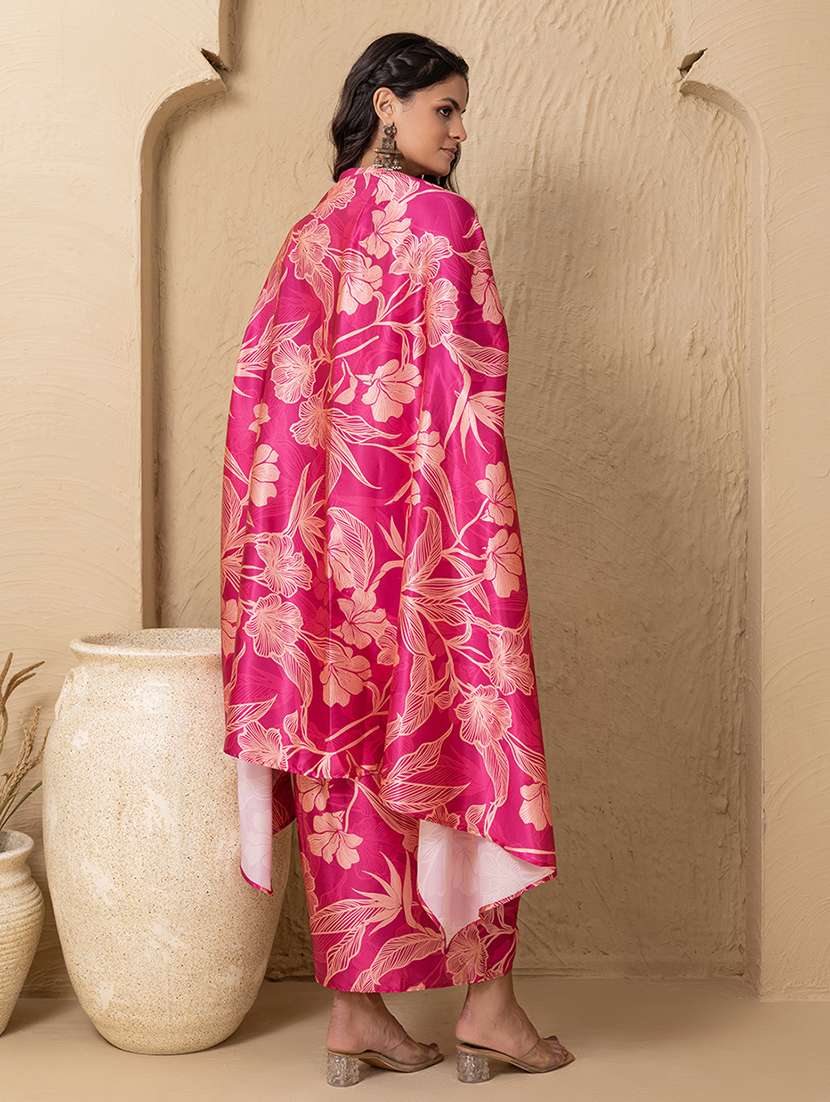 women printed top and dhoti with shrug co-ord set - 22225174 -  Standard Image - 4