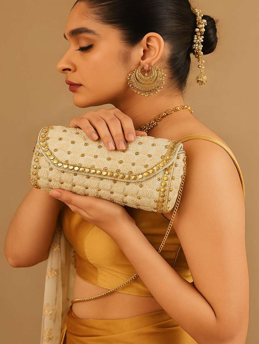embellished clutch with chain strap - 22225200 -  Standard Image - 1