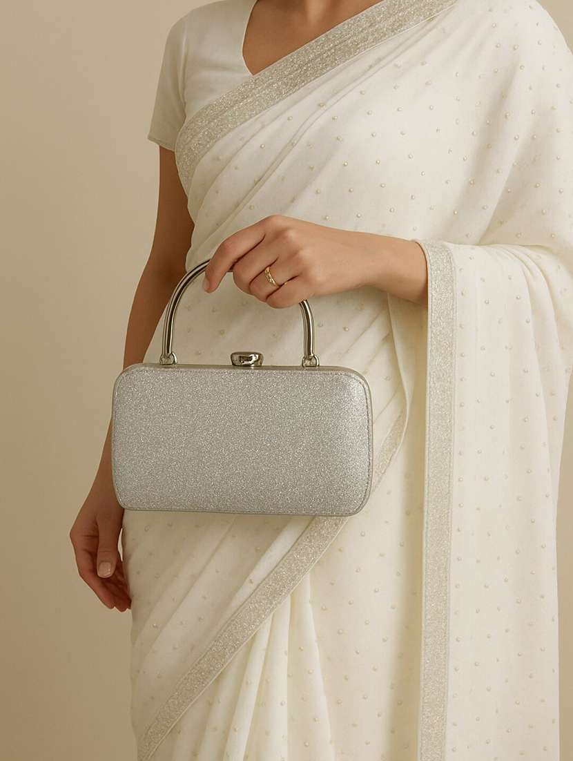 women silver clutch with chain - 22225203 -  Standard Image - 1